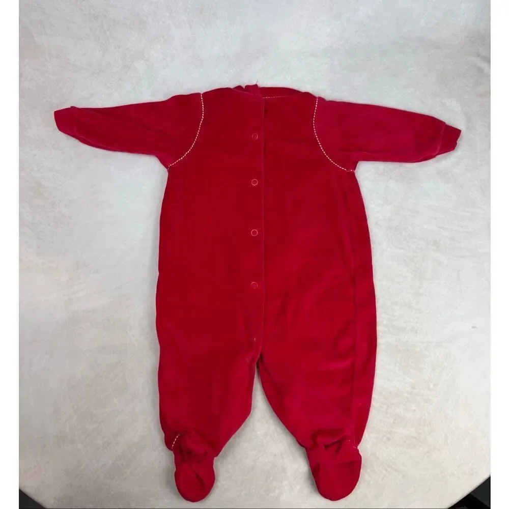 Vintage Santa Stops Here Footie Pajamas 3-6M Carter’s Christmas